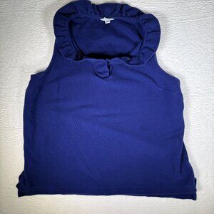 Crown & Ivy Women's Navy Blue‎ Sleeveless Top sz XL with flowy neck line.